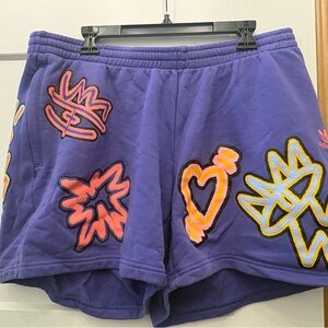 Adidas Women's Purple Shorts with Graphic Accents 1X